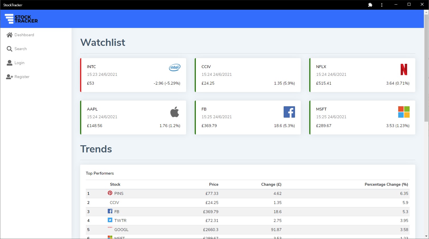 Stock TrackerScreenshot